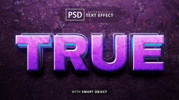 True 3d text effect editable