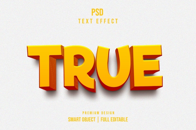 True editable 3d text effect
