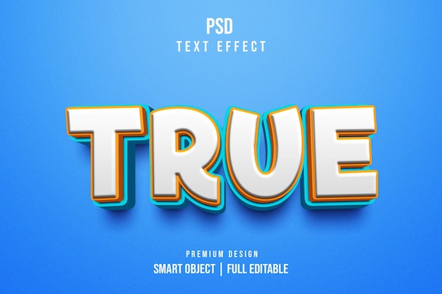 True Editable 3D Text Effect