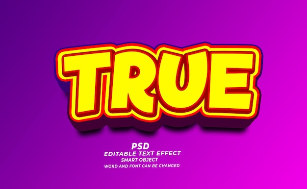 True friendship 3d editable text effect photoshop template