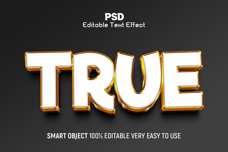 True Psd 3D Editable Text Effect style