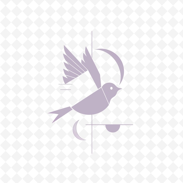 PSD trufle insignia logo z kształtami geometrycznymi i ptakami graficznymi nature herb vector design collections