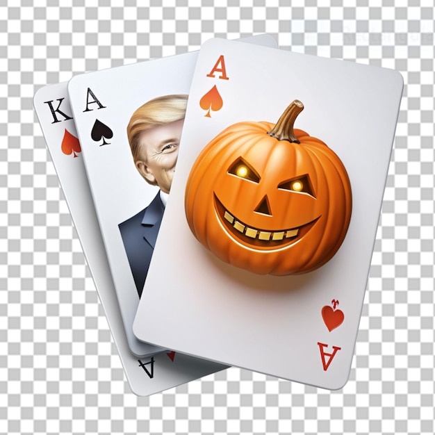 PSD trump card in a halloween design on transparent background