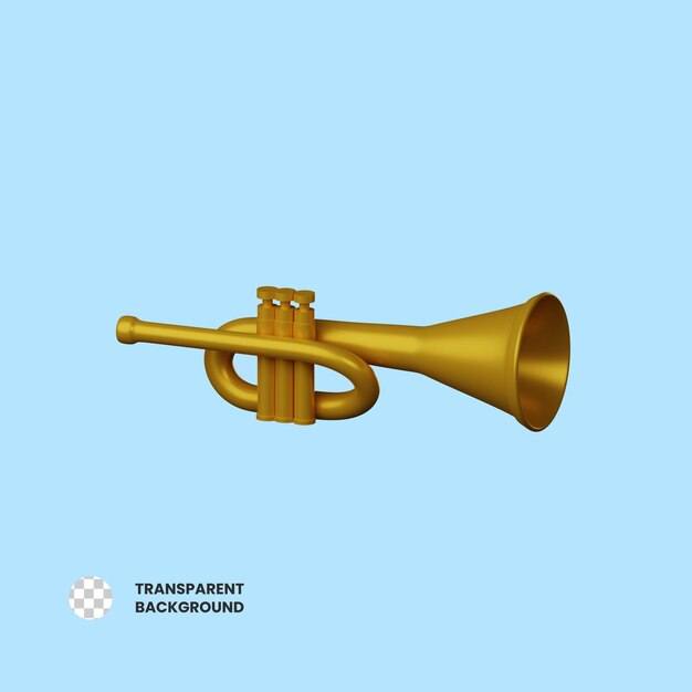 PSD trumpet 3d icon illustration