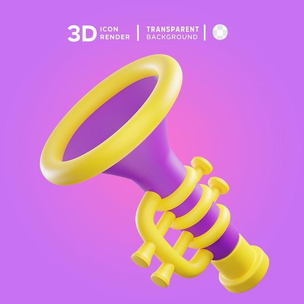 Trumpet 3d illustration rendering