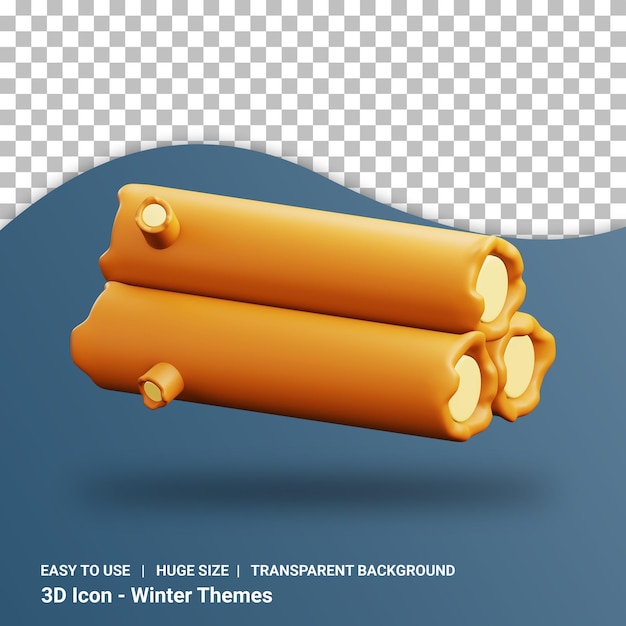 Trunk 3d illustration with transparent background