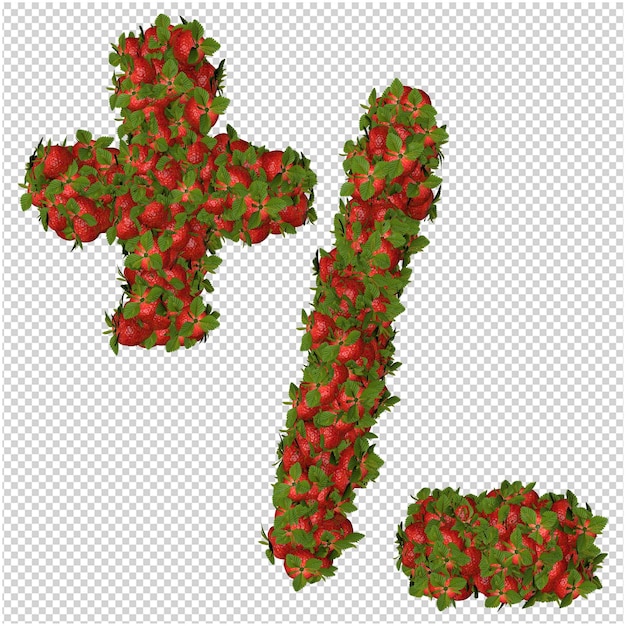 Truskawkowy Symbol Renderowania 3d