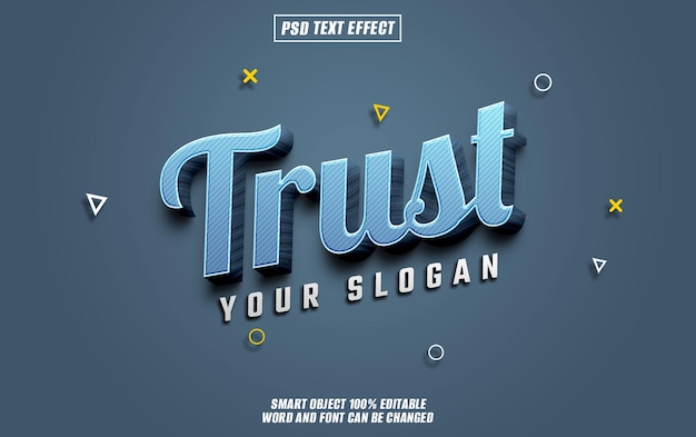 trust text effect font editable typography 3d text