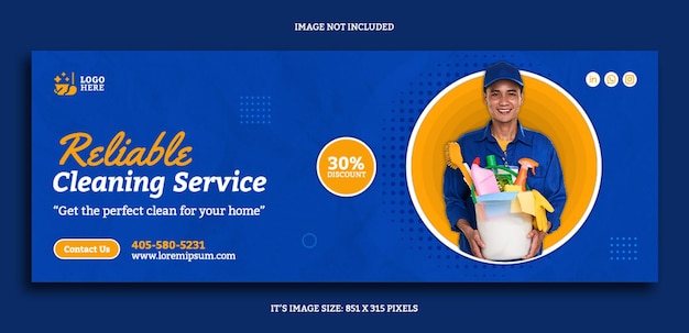 PSD trusted home cleaning service facebook cover template design