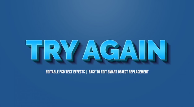 Try again in blue gradient text effects