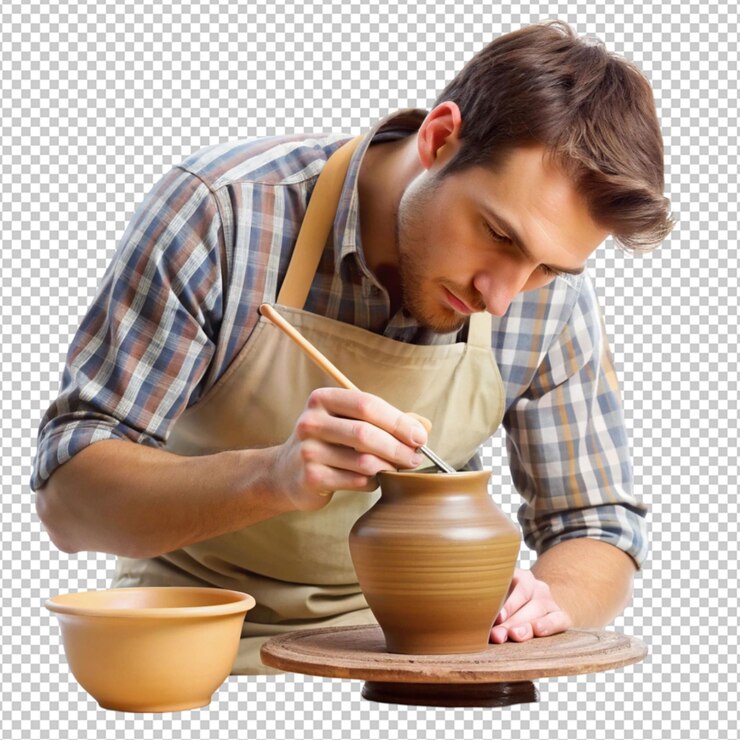 PSD 嘗試在透明背景上畫室內的畫作或陶器