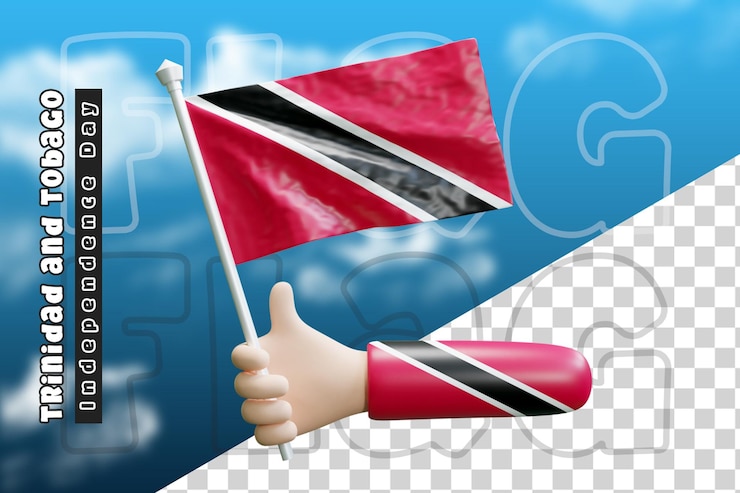 PSD trynidad i tobago macha flagą na trzymając się za rękę lub trynidad i tobago na trzymając za rękę