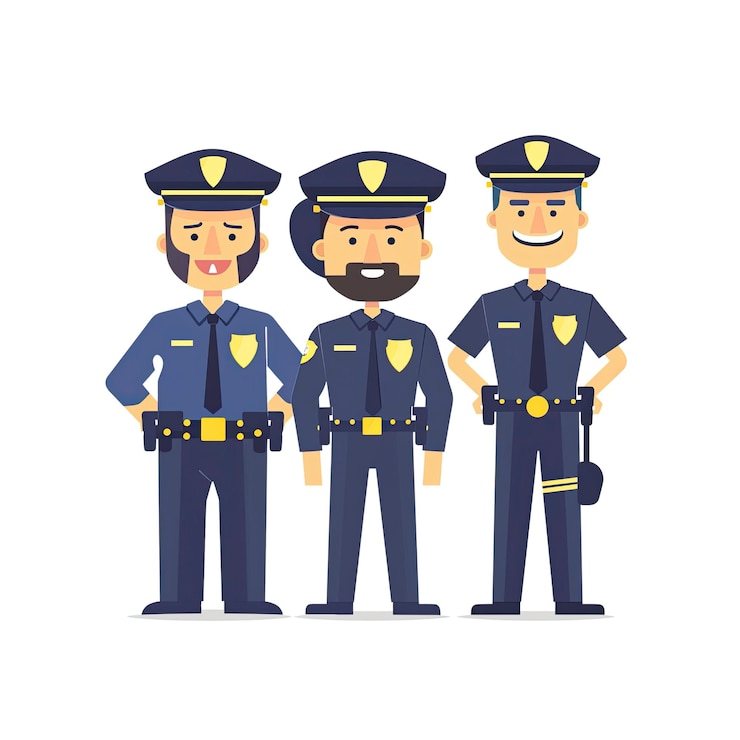 PSD trzech policjantów stojących razem