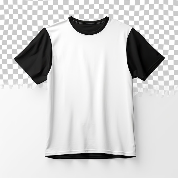 PSD t-shirt design concetto di moda vuoto nero e trasparente t-shirt camicia anteriore isolato mock up per la sublimazione