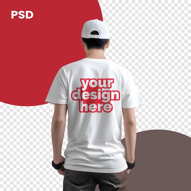 PSD tshirt design template male model in sportswear psd mockup