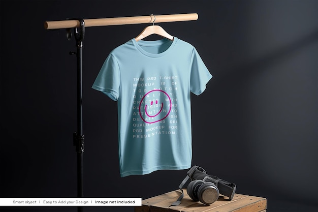 Premium PSD | Tshirt on hanger mockup studio apparel mockup tshirt tee ...