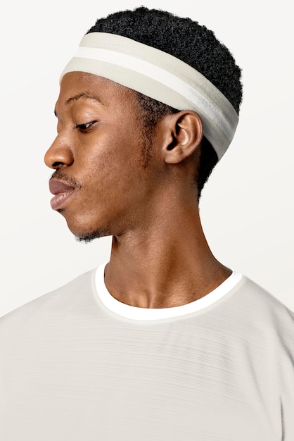 tshirt and headband psd mockup men39s sportswear apparel shoot