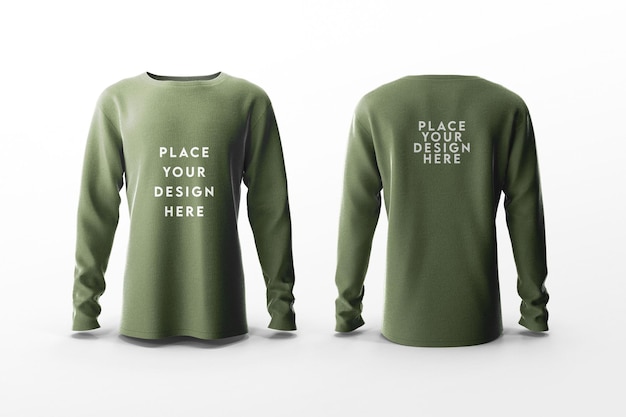 tshirt long sleeve front and back mockup