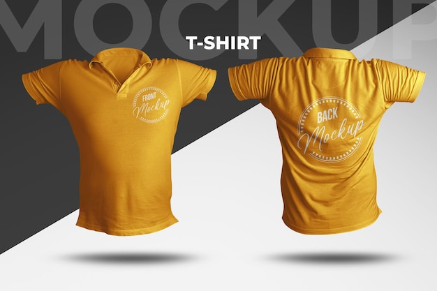 Tshirt mockup vista anteriore e posteriore