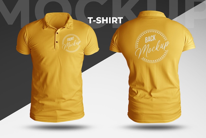 Premium PSD | Tshirt mockup front and back view