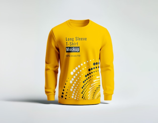 PSD tshirt mockup long sleeve front view