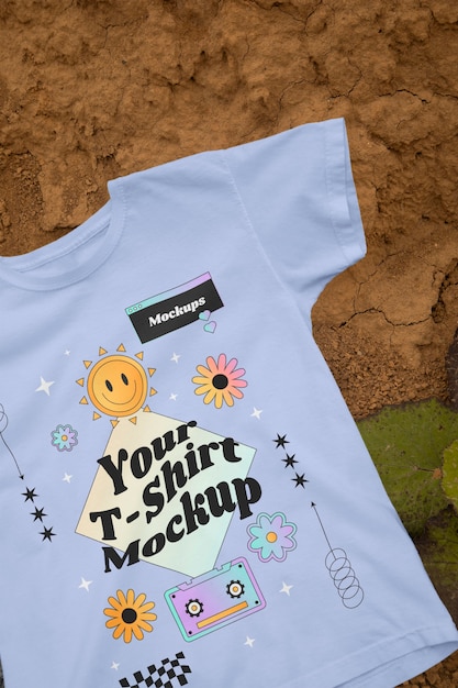 PSD tshirt mockup in nature