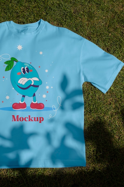 PSD tshirt mockup in nature