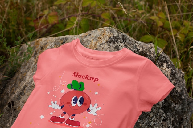 Tshirt mockup in nature