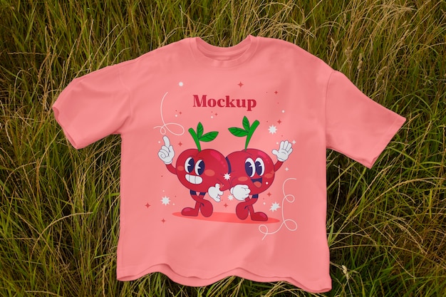 PSD tshirt mockup in nature