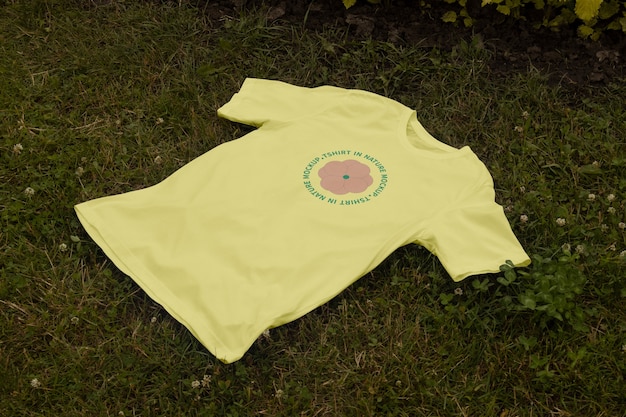 PSD tshirt in nature mockup