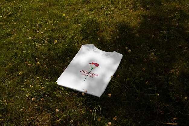 PSD tshirt in nature mockup