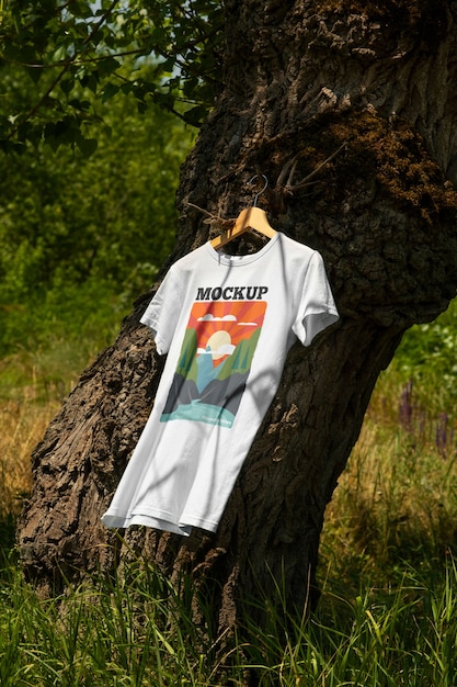 PSD tshirt in nature