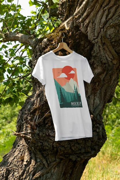 PSD tshirt in nature