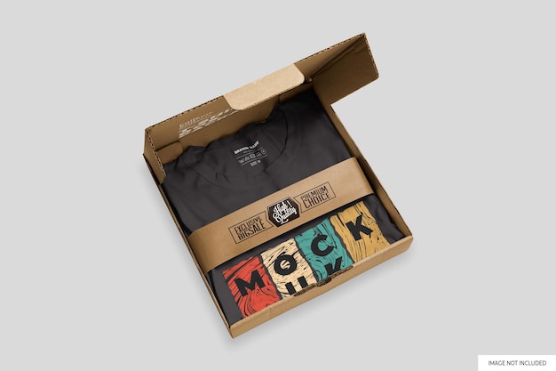Premium PSD | Tshirt packaging mockup