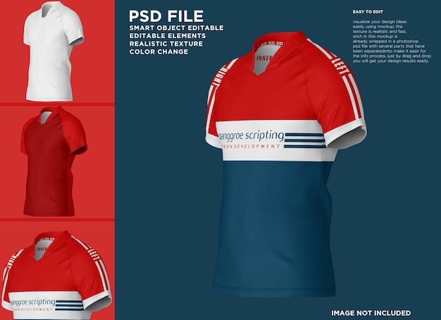 PSD tshirt raglan short sleeve vneck mockup