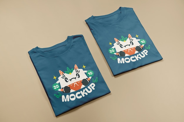 Tshirt set arrangement mockup