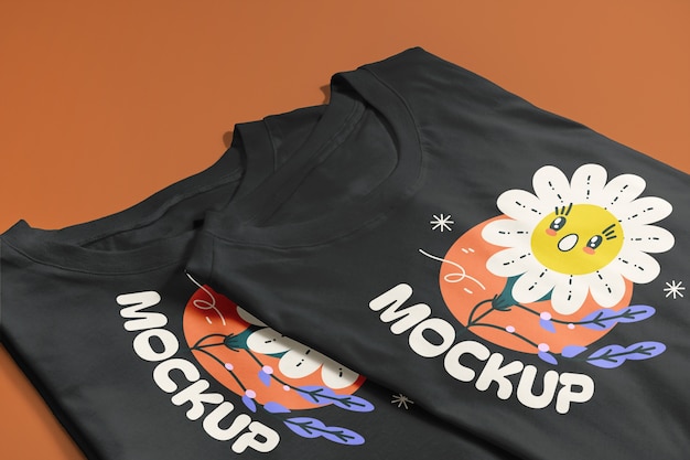 Tshirt set arrangement mockup