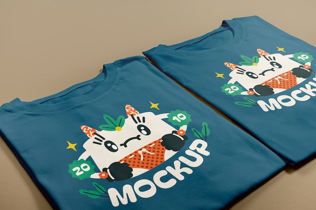 tshirt set arrangement mockup