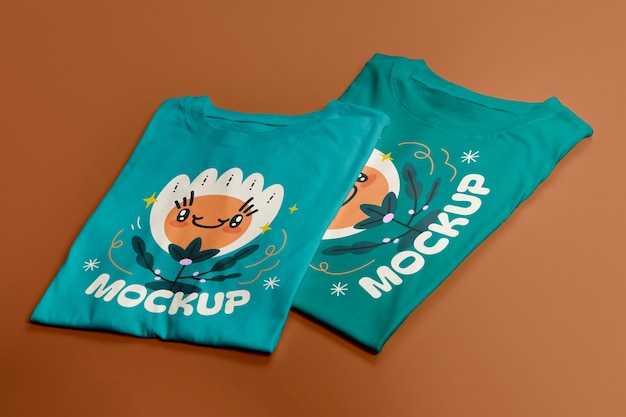 Tshirt set arrangement mockup