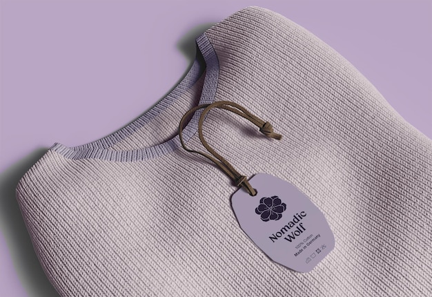 Tshirt tag psd mockup template