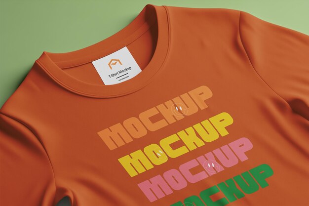 PSD tshirt with label tag mockup