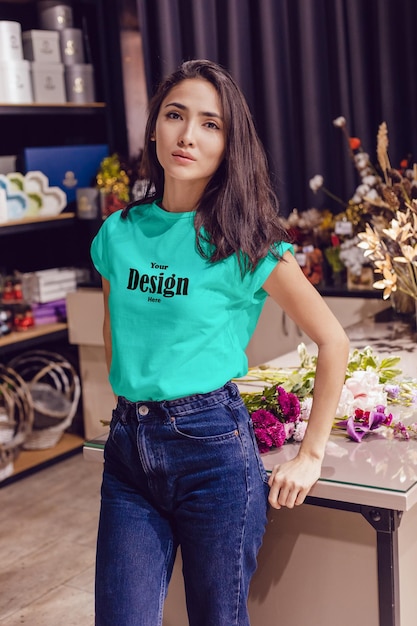 PSD tshrit mockup stylish girls