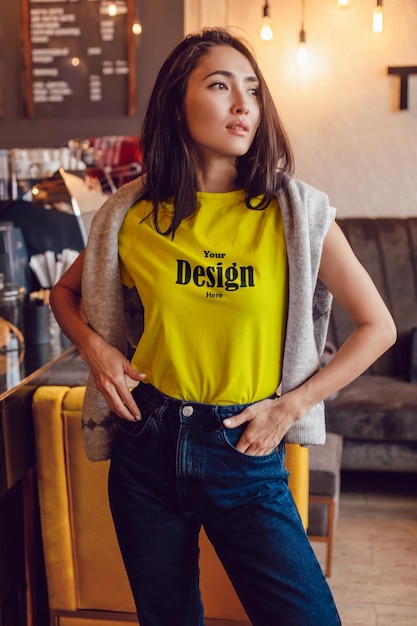 Tshrit mockup stylish girls