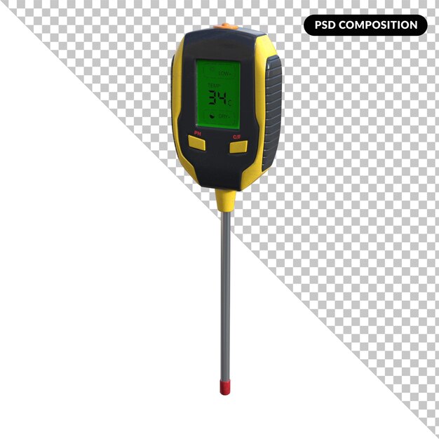 PSD tsoil tester geïsoleerd 3d