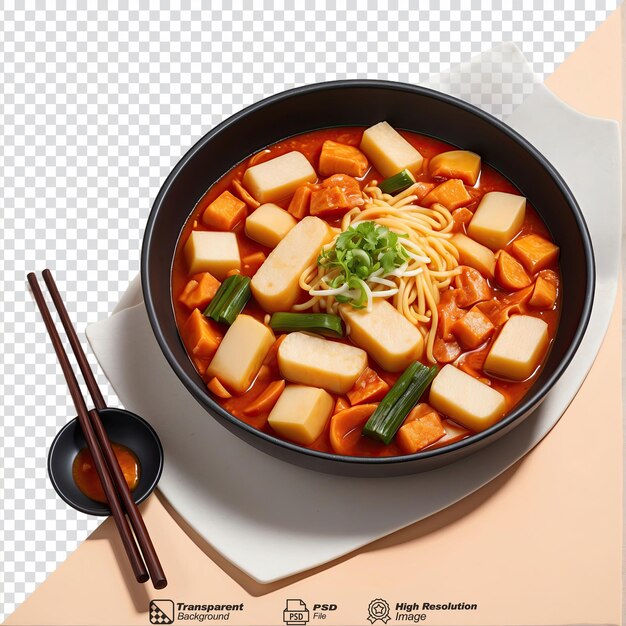 PSD tteobokki korean food isolated on transparent background