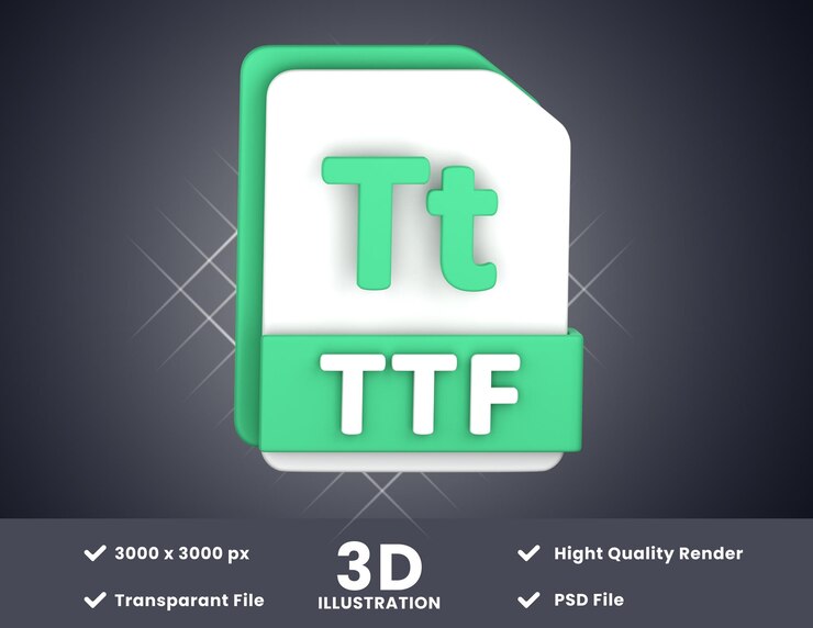 PSD ttf file3d illustration suitable for your design