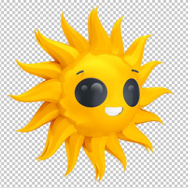 Ttulo 3d zon personage happy gele zon emoji met glimlachend gezicht