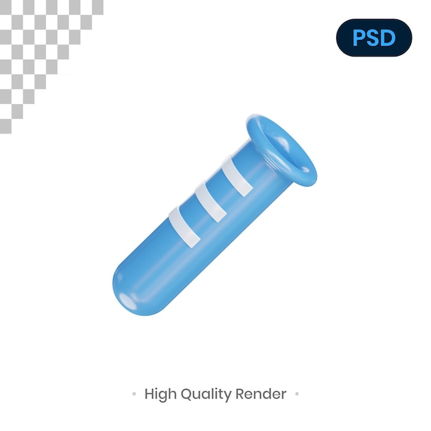 Tubo 3d render illustrazione psd premium