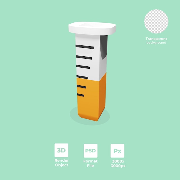 PSD Трубка 3d визуализации с прозрачностью