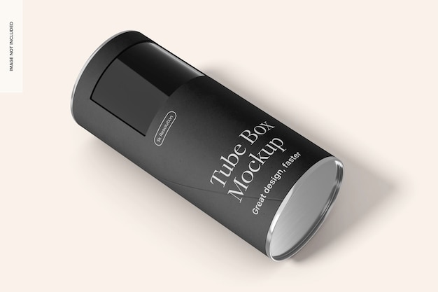 PSD tube box with clear window mockup perspective